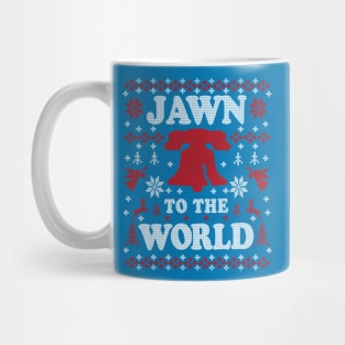 Funny Philadelphia Ugly Chirstmas Jawn to the World Philly Fan Favorites Mug